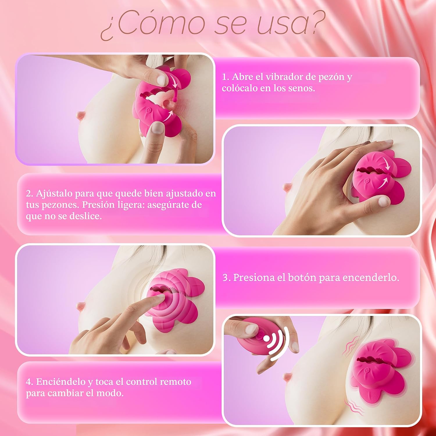 KUSHOR Juguetes de pezón vibrador para mujeres, pinzas vibratorias...