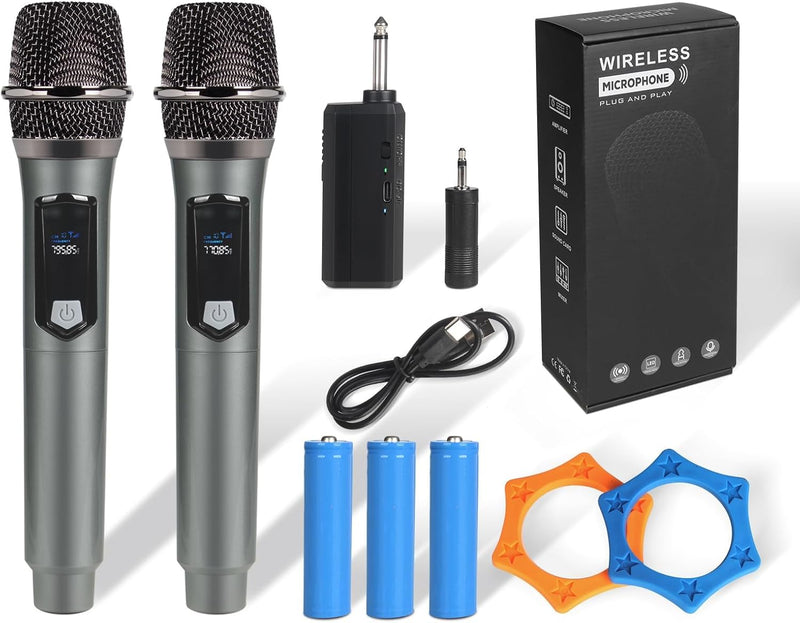 J.I.Y Sistema de micrófono inalámbrico de 2,4 GHz Micrófonos de man...