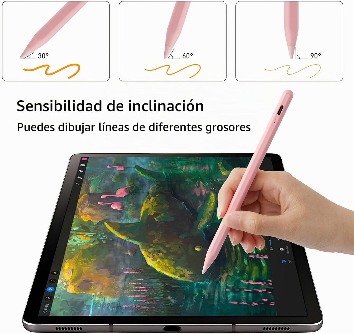 Lápiz para Apple Stylus Pen para iPad A16 rechazo de palma y sensib...