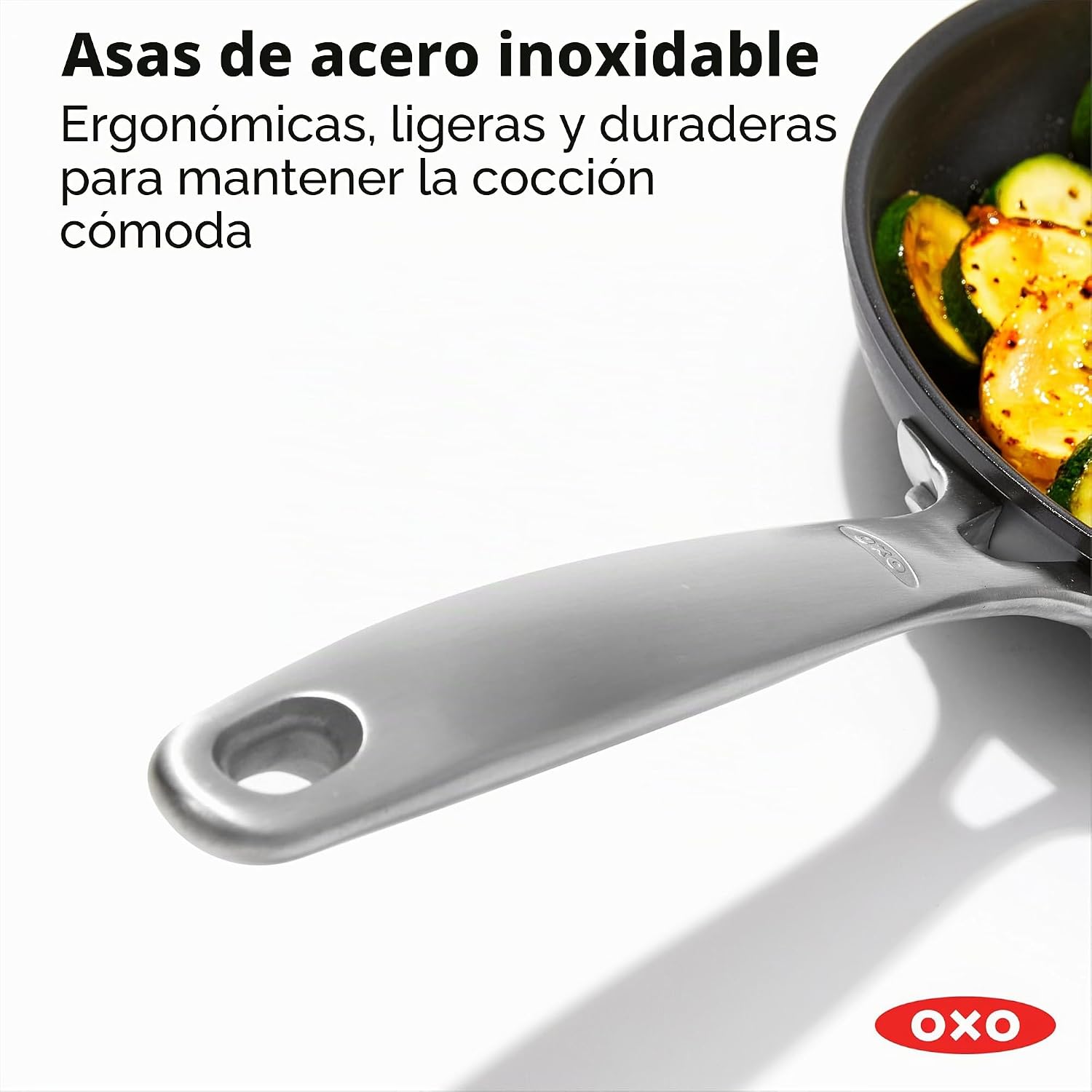 OXO Juego de 3 sartenes mejoradas de 8, 10 y 12 pulgadas, cerámica...