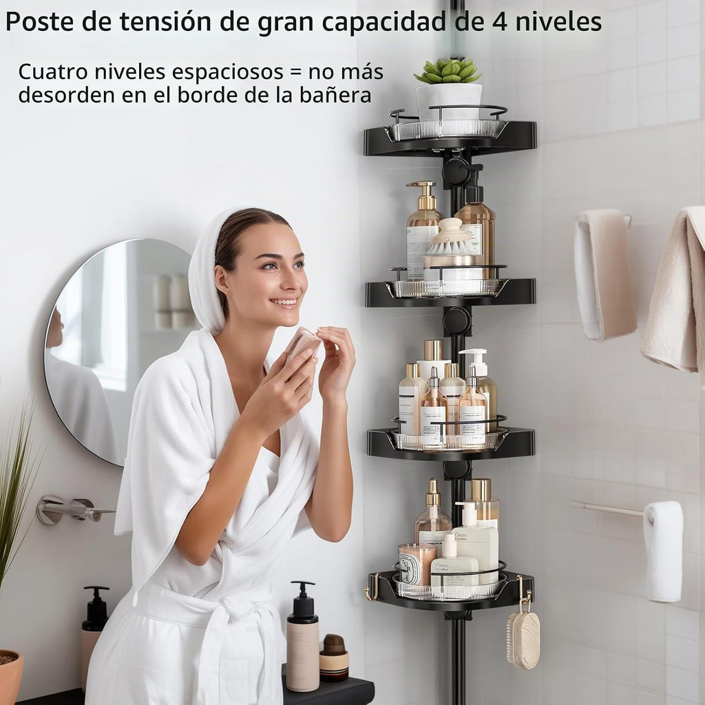 shuang qing Organizador de Ducha de Esquina Giratoria de 360° con P...