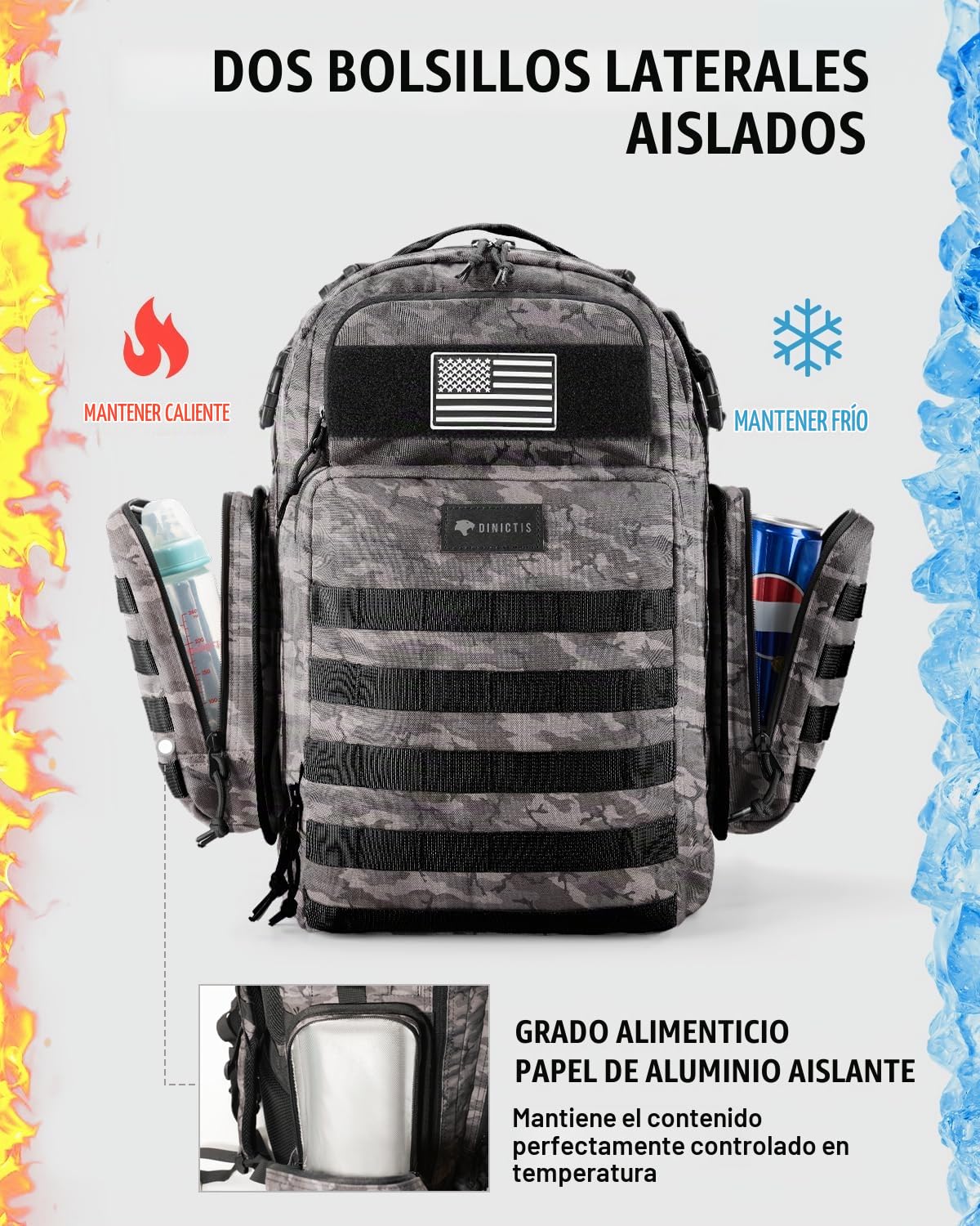 Bolsa de pañales para papá, mochila para pañales para hombres con c...