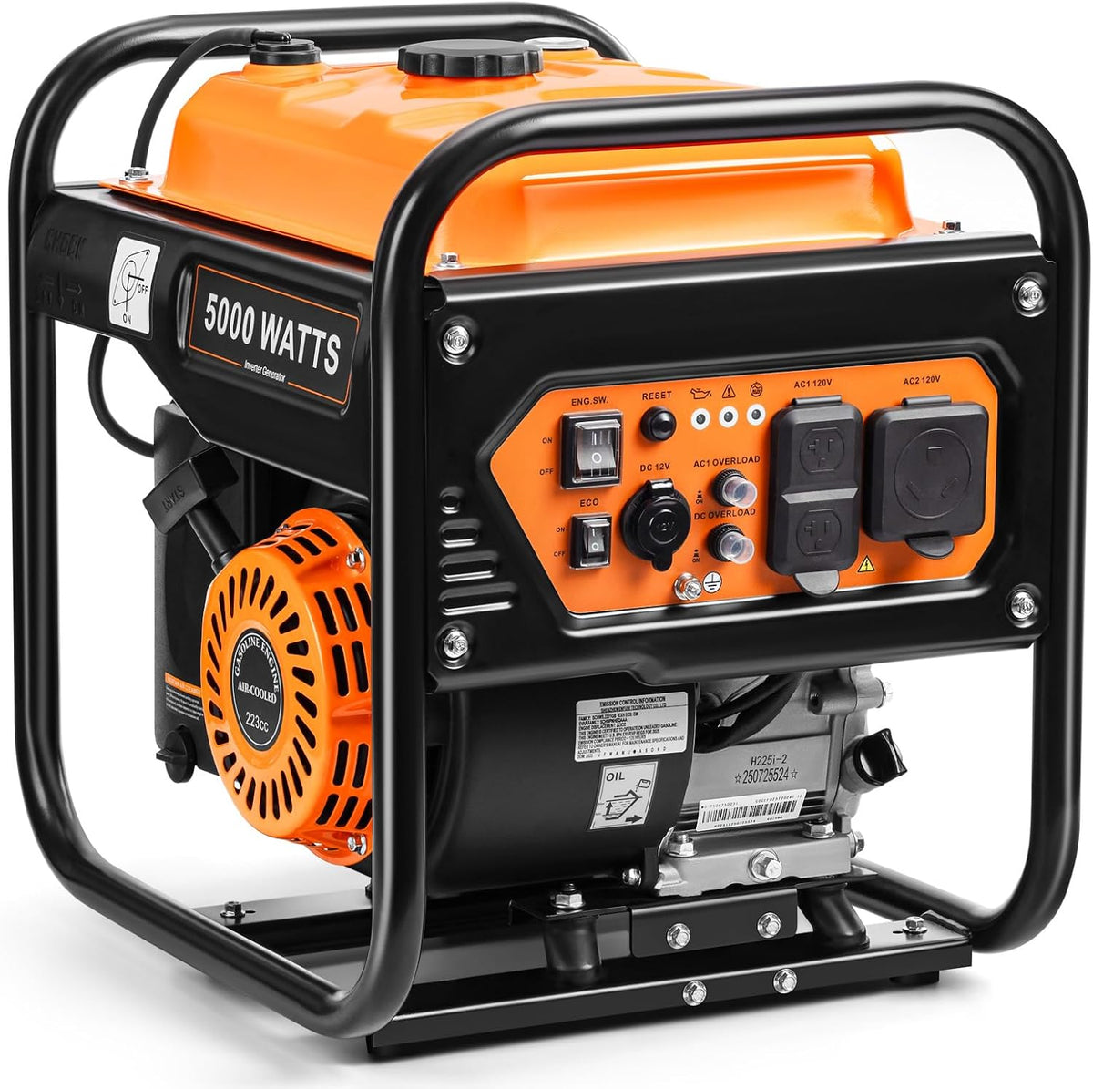 Oxseryn Generador de gas del inversor 5000W Generador de marco abie...