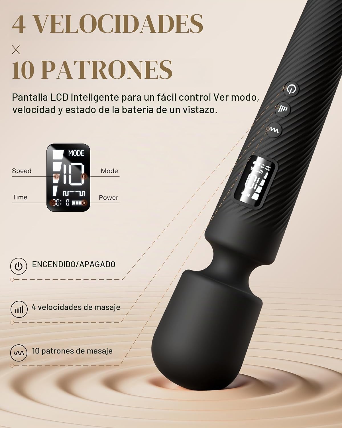MOOLIGIRL Varita masajeadora de mano con vibrador de gran tamaño |...