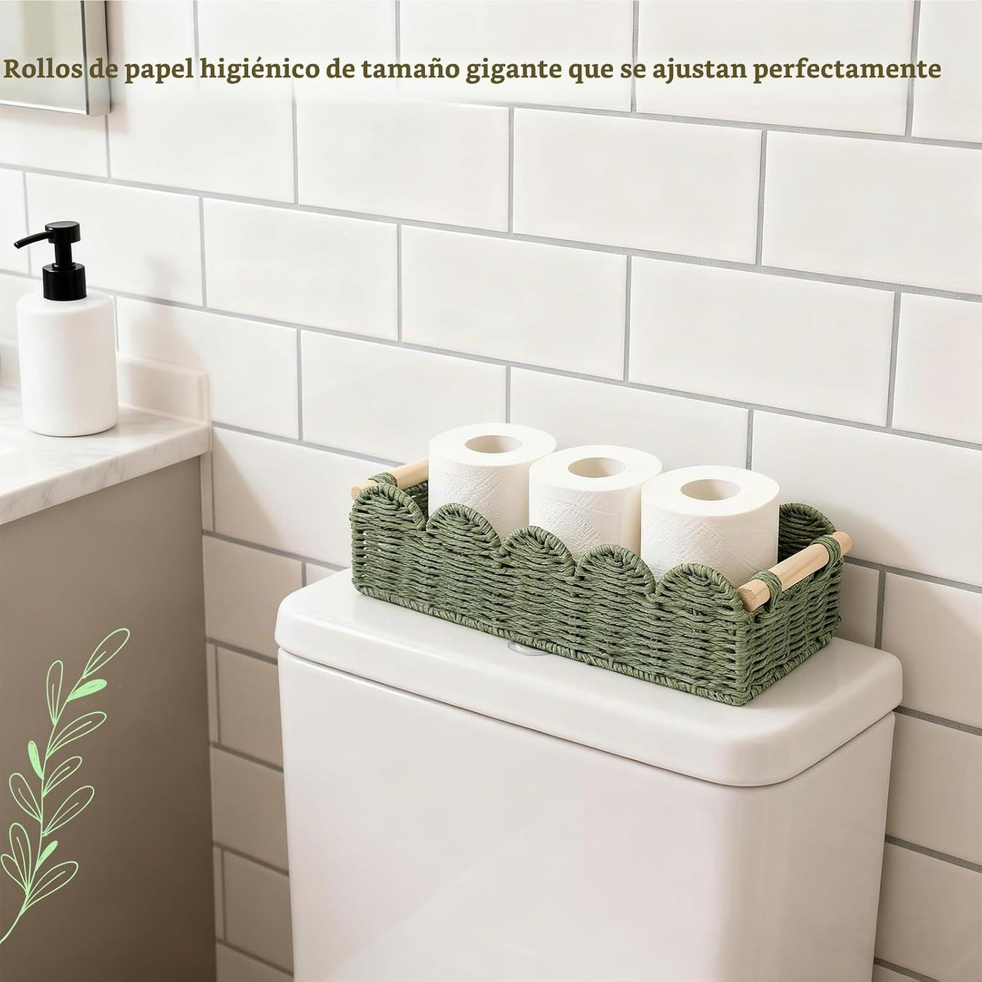 Juego de 2 cestas de almacenamiento de cuerda de papel con asas de...