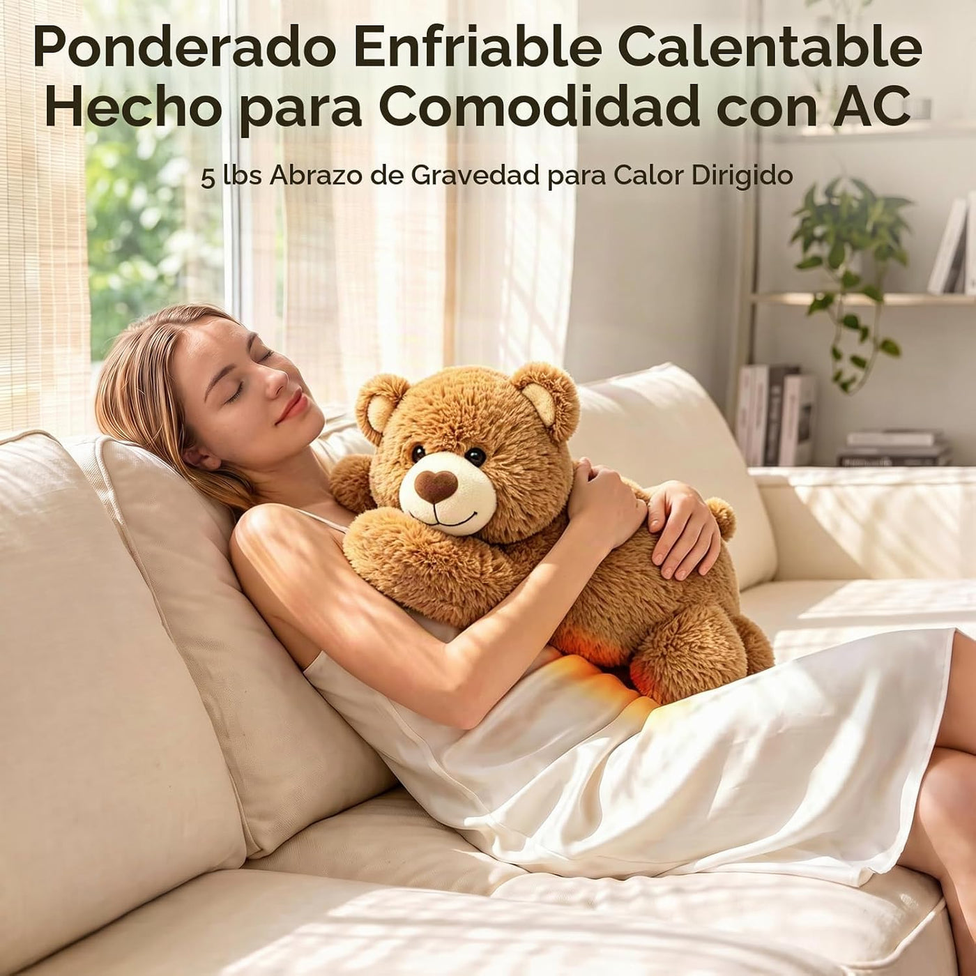 Mewaii Peluche de oso de peluche con peso, calentable, refrigerable...