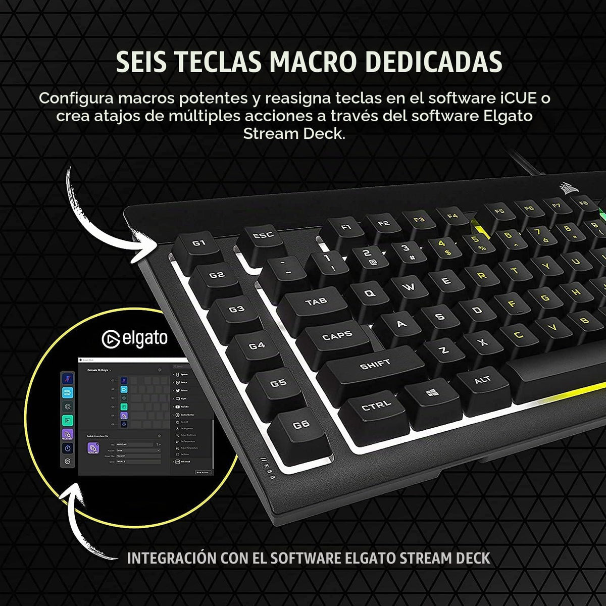 Corsair K55 RGB PRO Teclado de membrana para juegos con cable \u201...