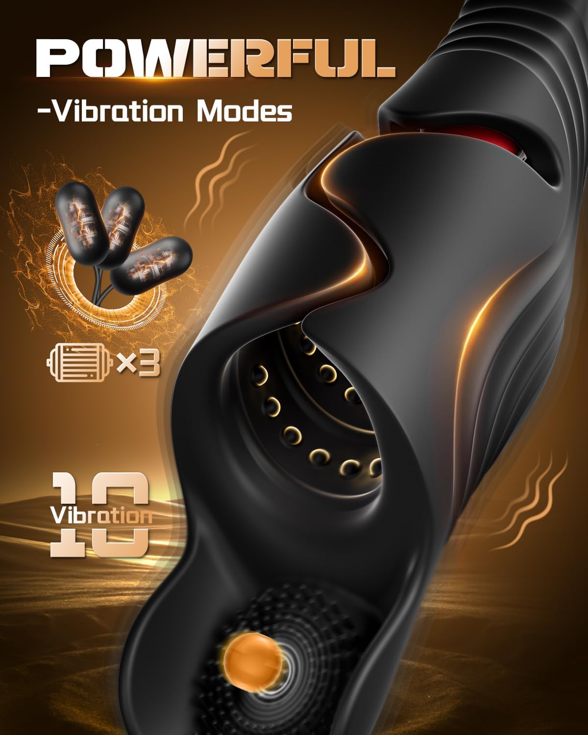 Masturbador masculino con 10 modos de vibración y lamer la lengua,...