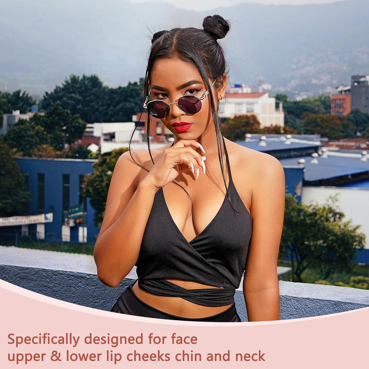 Depilación facial recargable para mujeres, como se ve en la televis...