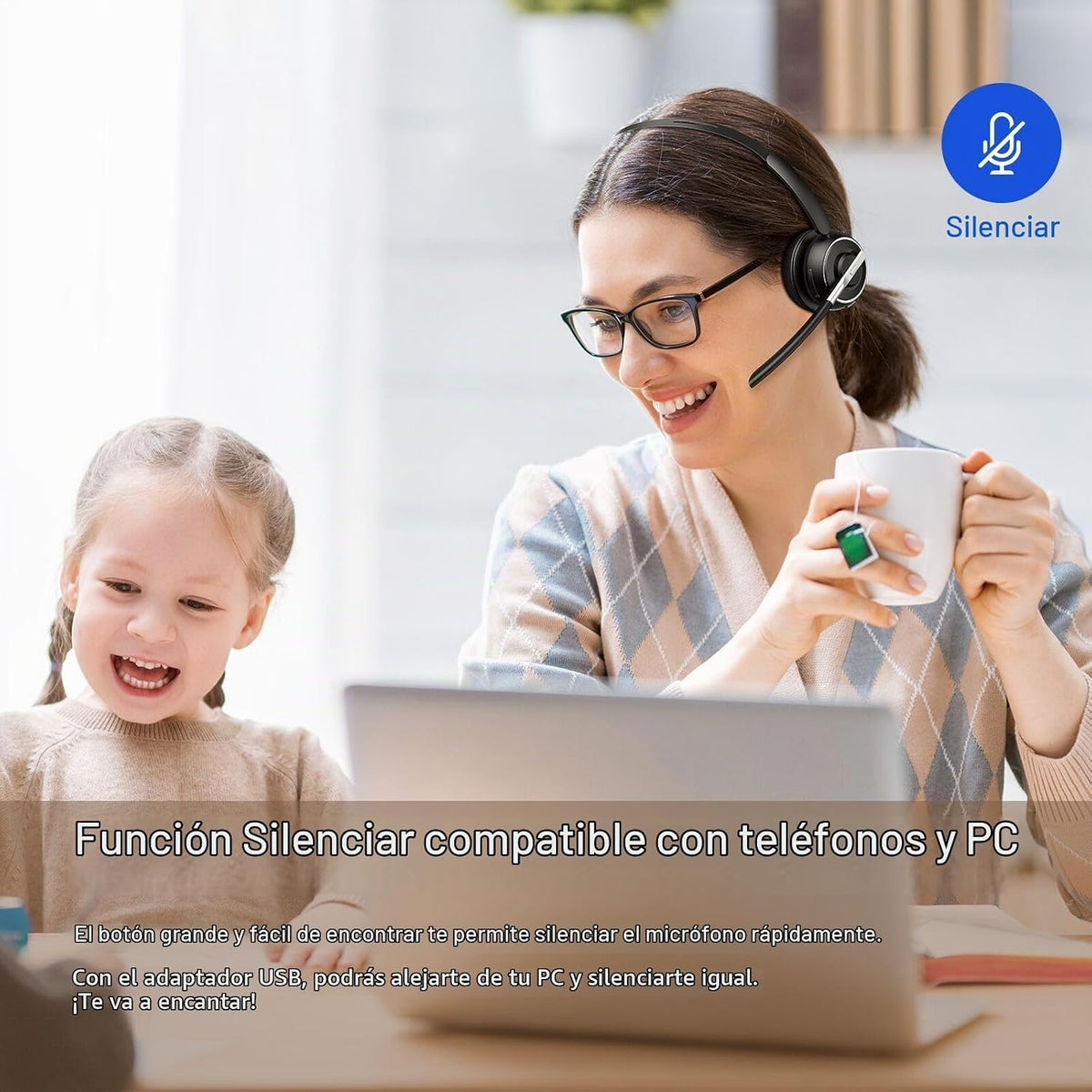 Auriculares inalámbricos con micrófono para el trabajo Auriculares...