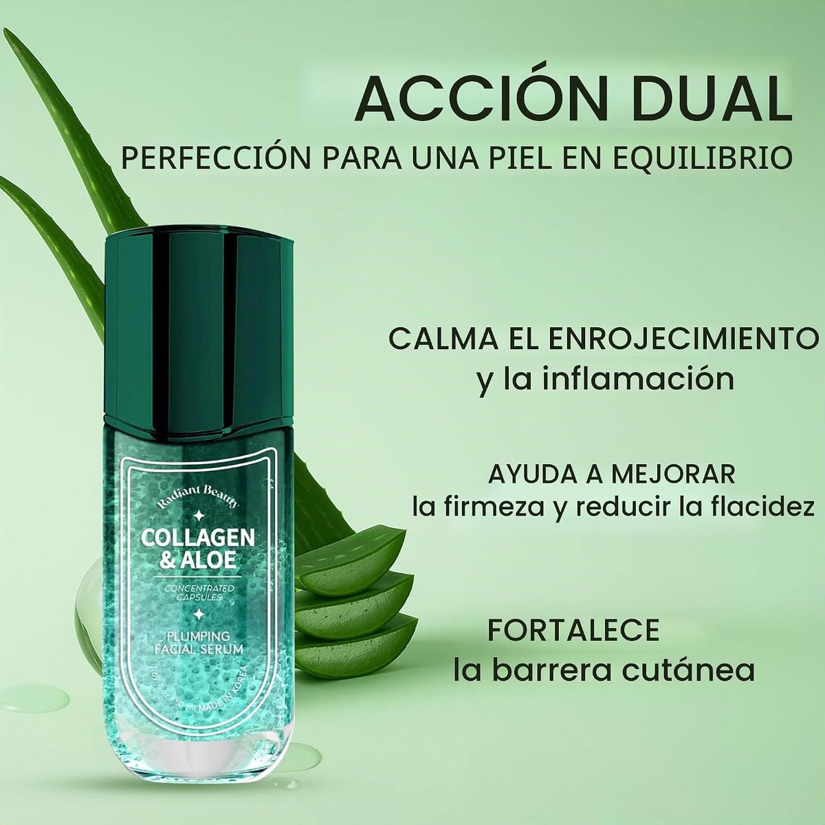 Radiant Beauty Suero facial de colágeno y aloe, antienvejecimiento,...