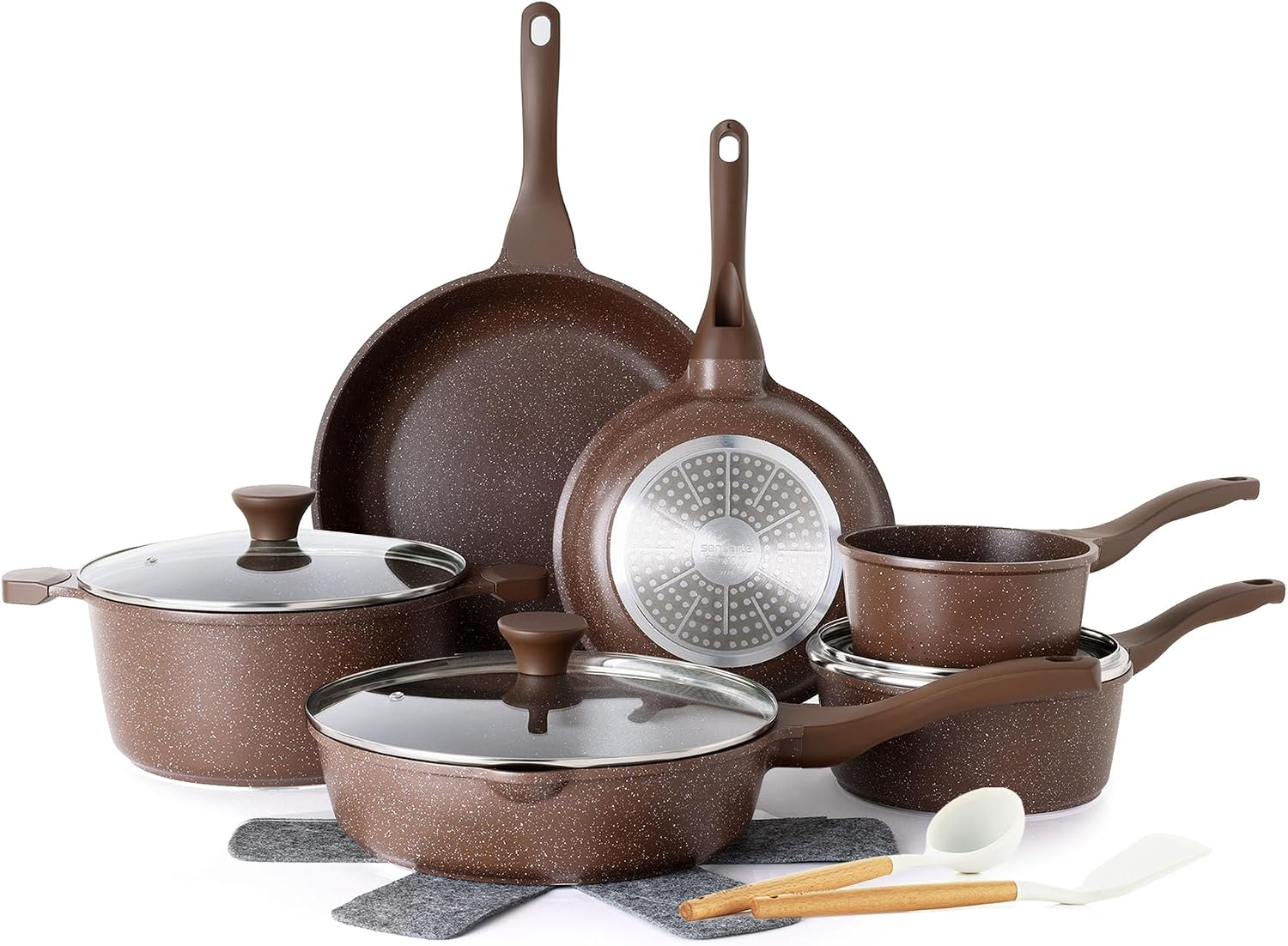 SENSARTE Juego de utensilios de cocina antiadherentes de 16 piezas,...