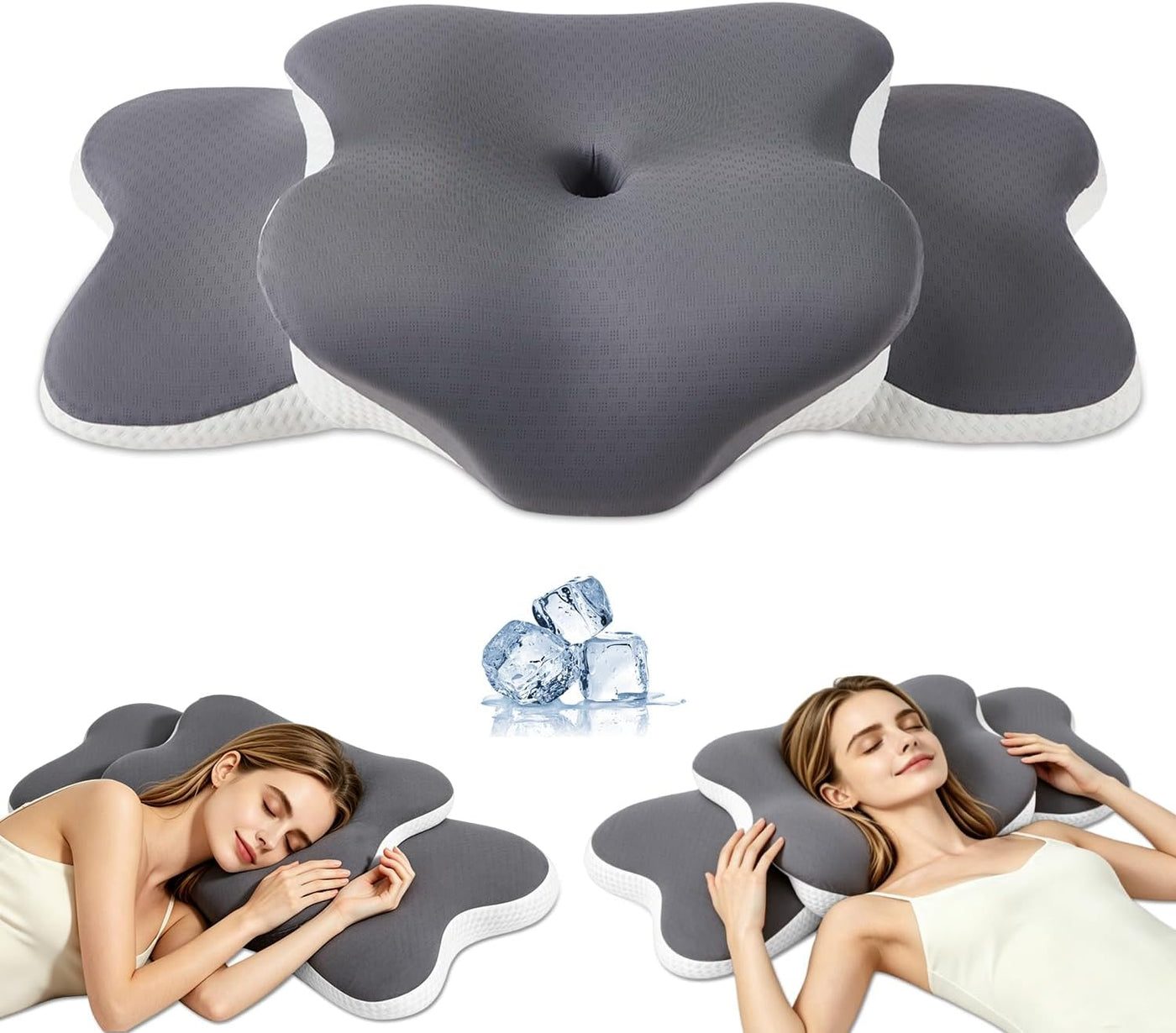 Almohada cervical para aliviar el dolor de cuello y dormir de lado...