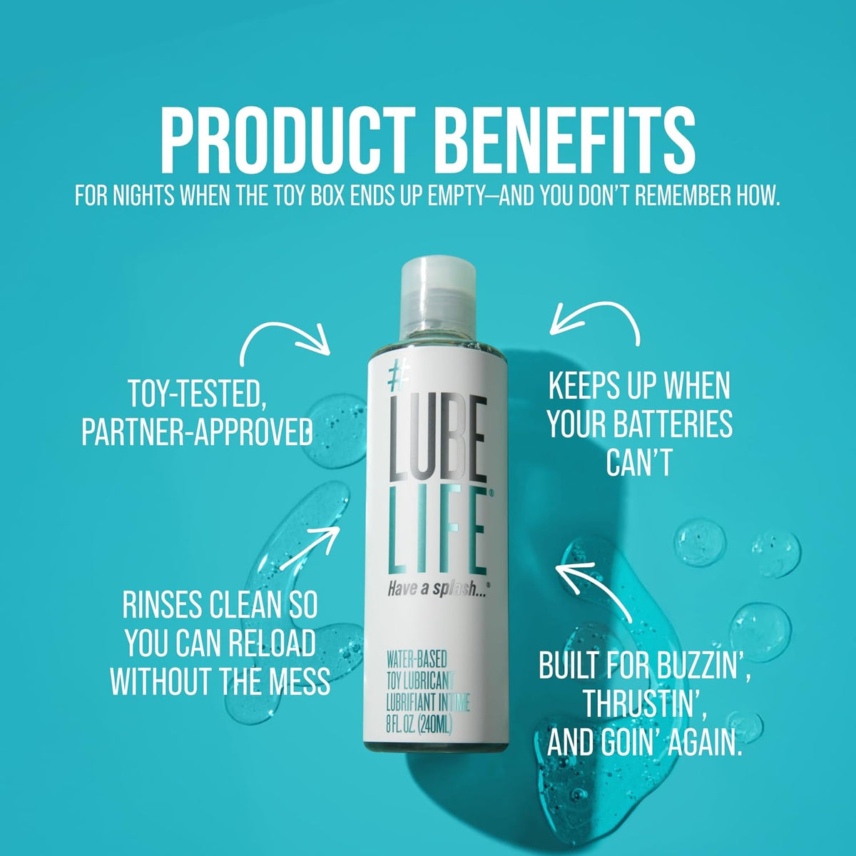 LubeLife Lubricante a base de agua \u2013 Lubricante personal segur...