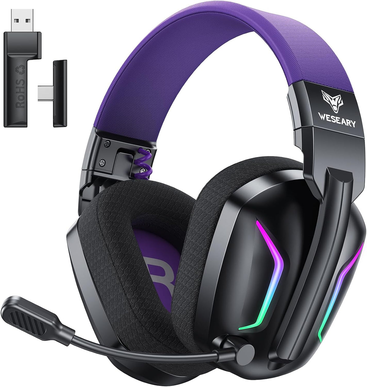 WESEARY Auriculares inalámbricos para juegos para PS5, PS4, PC, Swi...