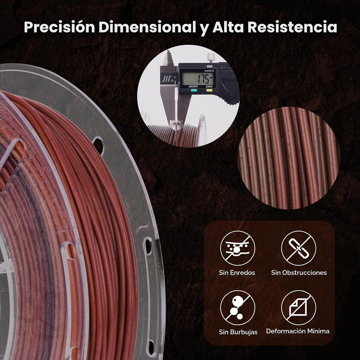 AMOLEN - Paquete de 4 carretes de filamento de ácido poliláctico ti...