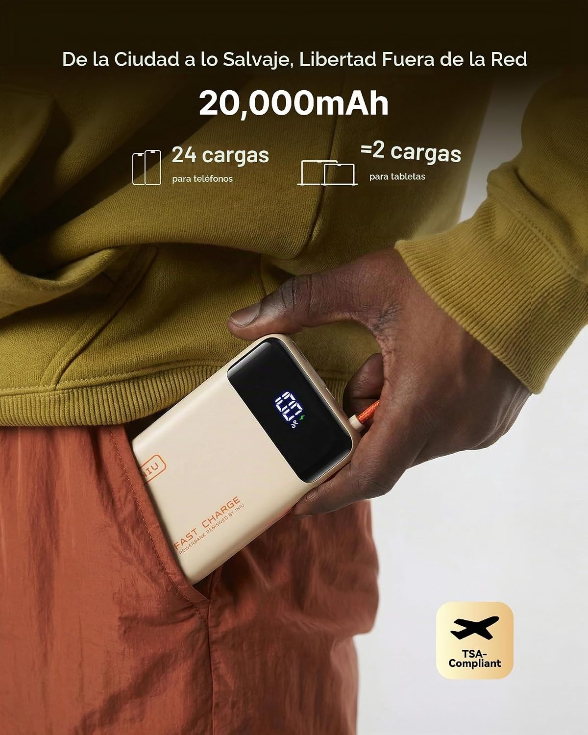INIU cargador portátil 20000mAh, banco de carga rápida más pequeño...