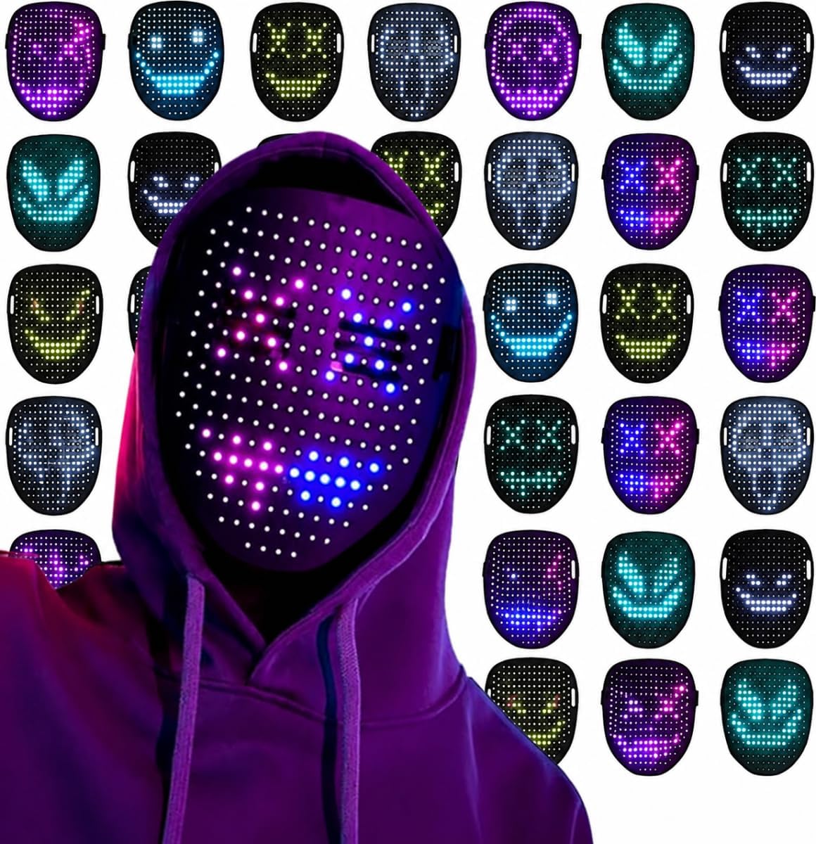 WestDeer Las máscaras LED multicambiables con detección de gestos i...