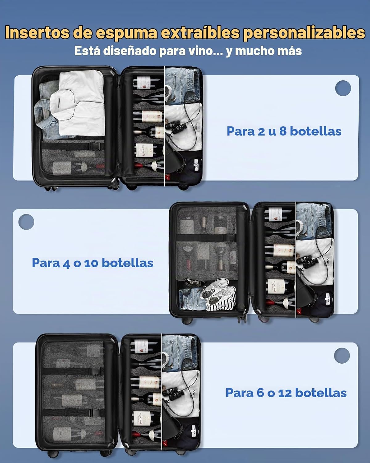 BRANTMAKER Maleta de vino para aviones 12 botellas, inserto de espu...