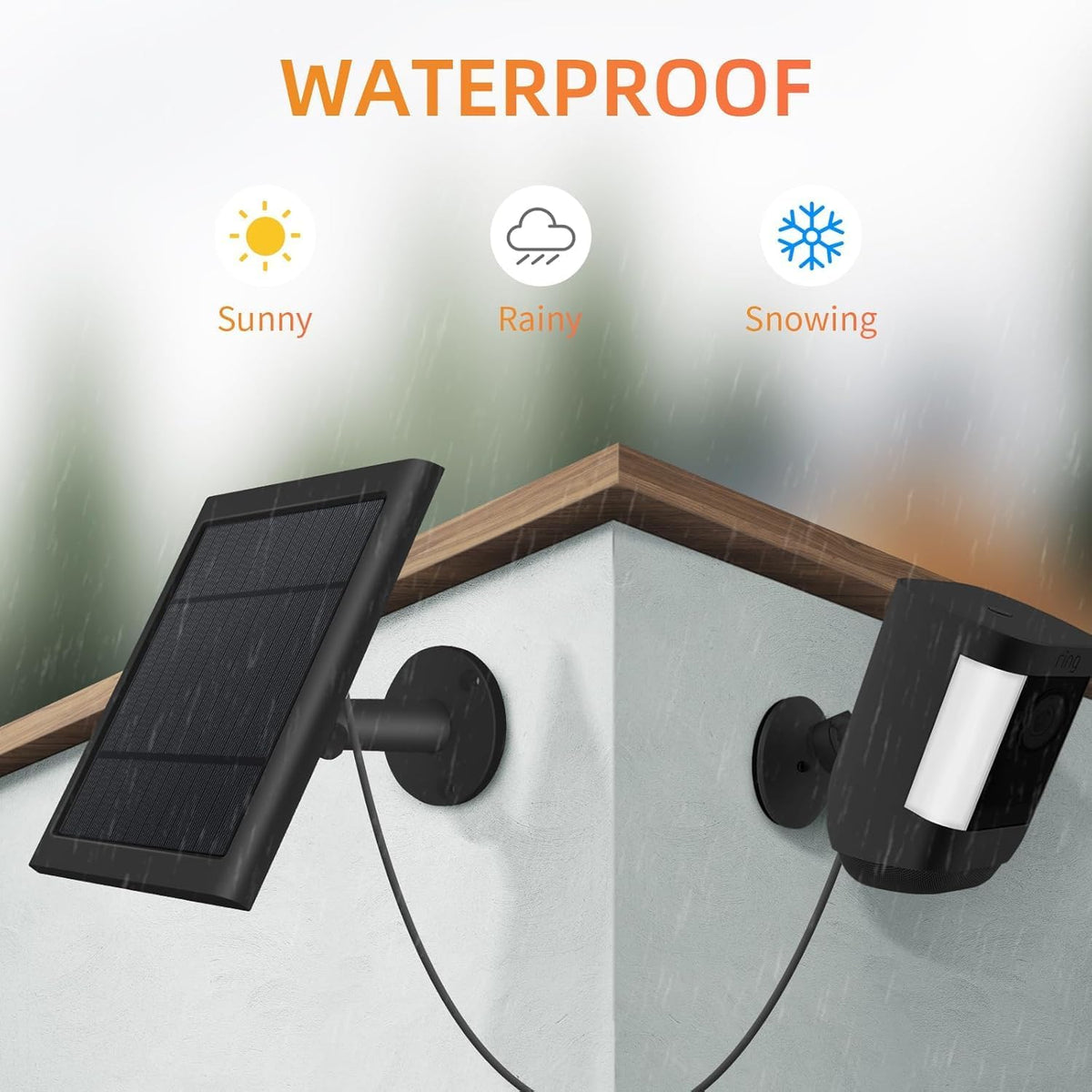 Panel solar para cámara de anillo, paquete de 2 cargadores solares...