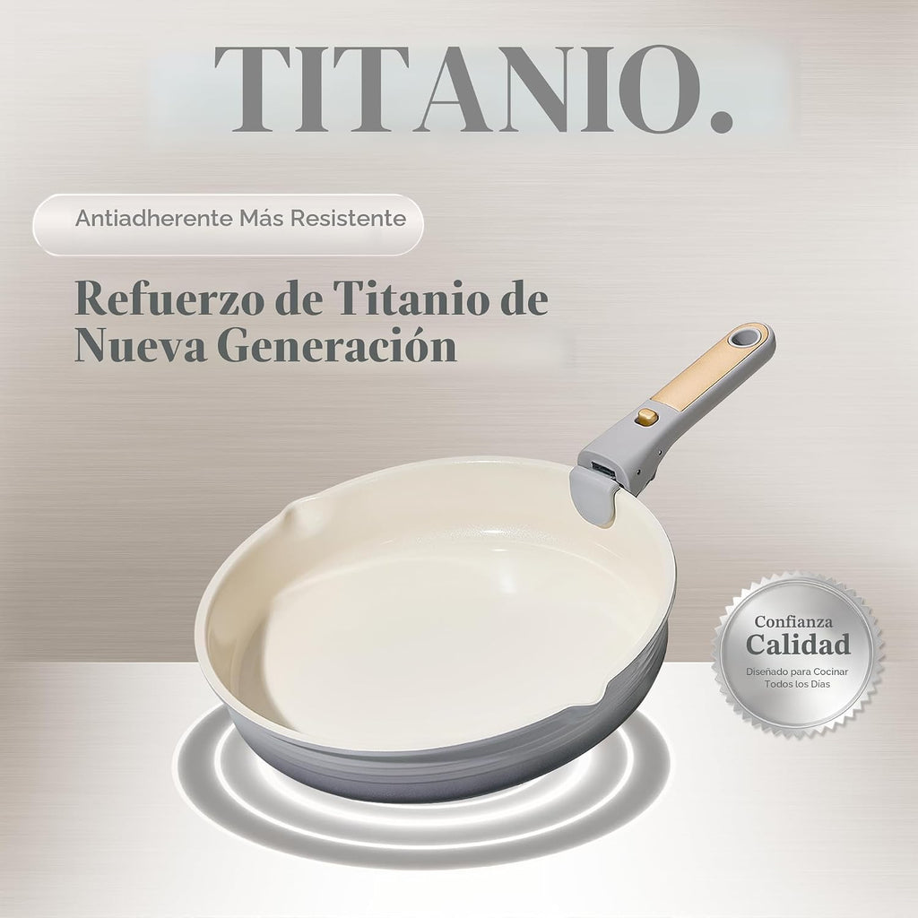 CAROTE Juego de utensilios de cocina de titanio de 17 piezas, juego...