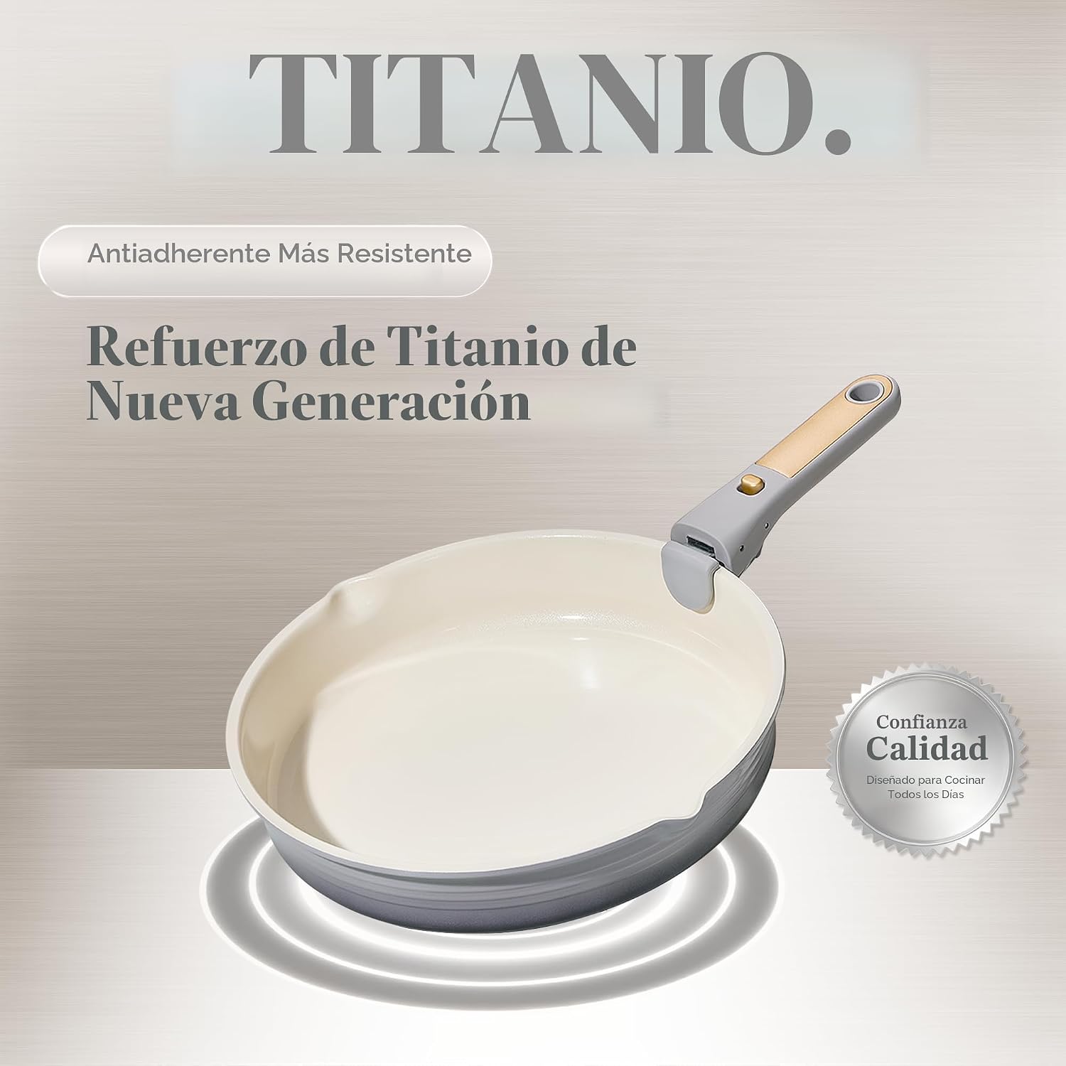 CAROTE Juego de utensilios de cocina de titanio de 17 piezas, juego...