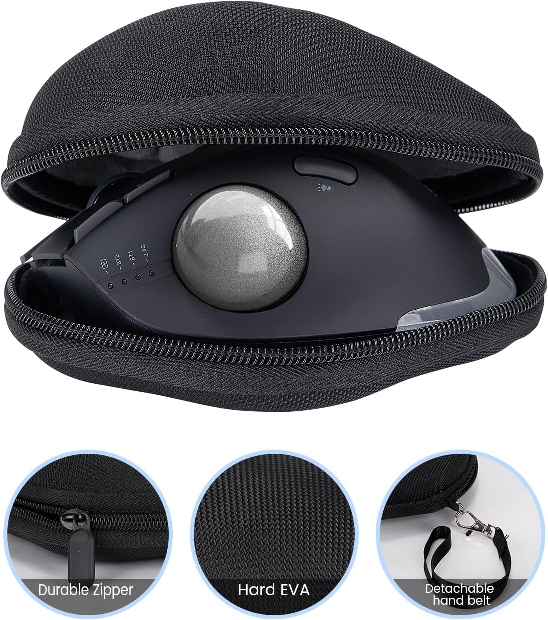 Ratón inalámbrico Trackball, ángulo ajustable recargable, con estuc...