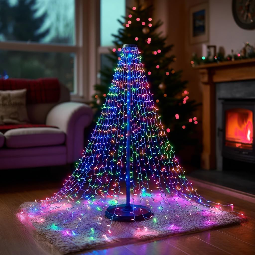 TW SHINE Luces para árbol de Navidad, 448 luces LED para decoración...