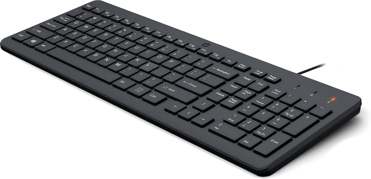 HP Teclado con cable 150 con teclado numérico, teclado Chiclet sile...