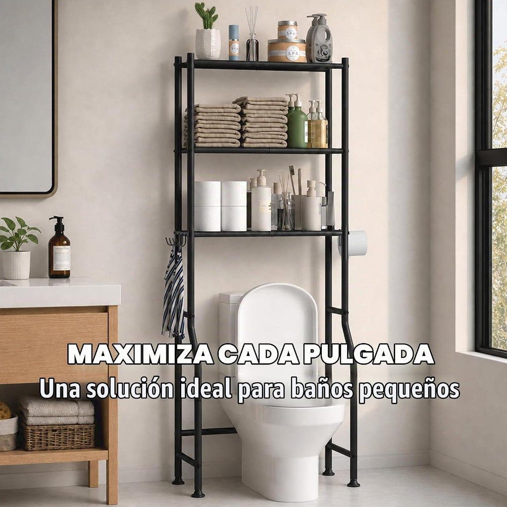 GloTika Estante de almacenamiento de 3 niveles sobre el inodoro, es...