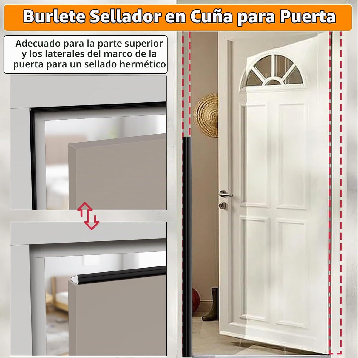 1 paquete*9.8 pies de cinta adhesiva en forma de cuña de espuma par...