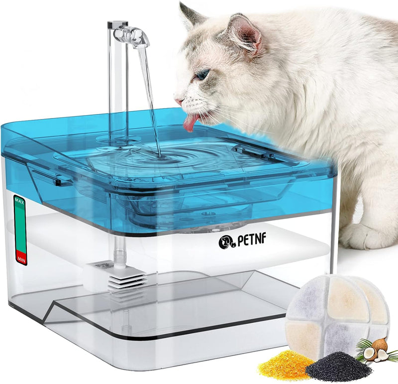 Fuente de agua para gatos, fuente de agua para mascotas mejorada 20...