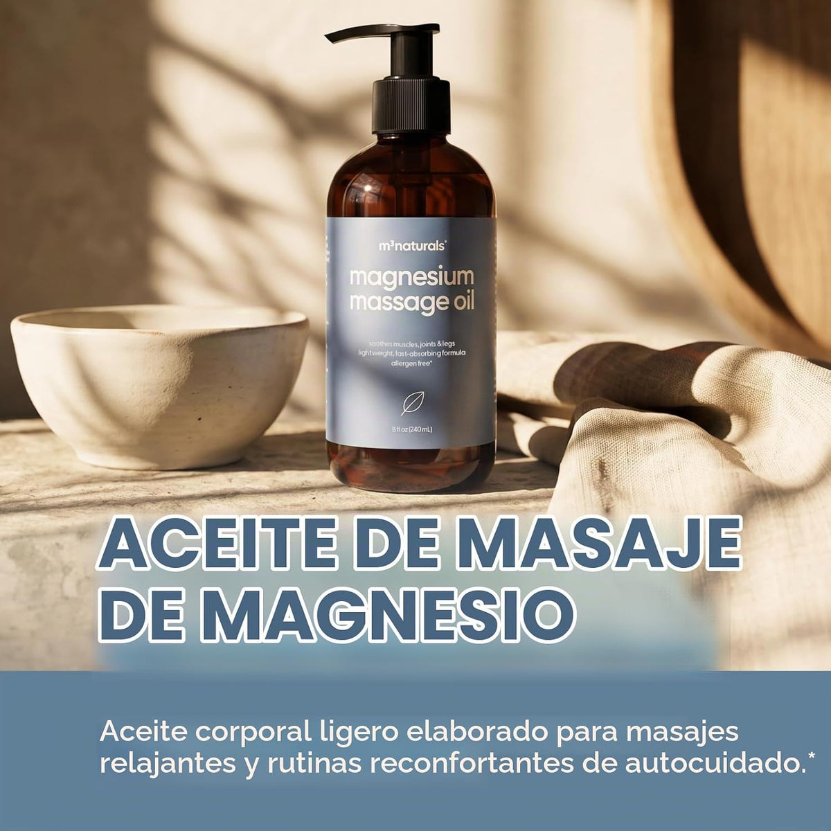 Aceite de masaje de magnesio para dolores musculares y calambres en...