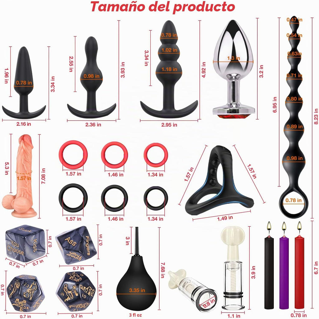 Juguetes sexuales, restricciones BDSM, consolador, kit de 36 piezas...