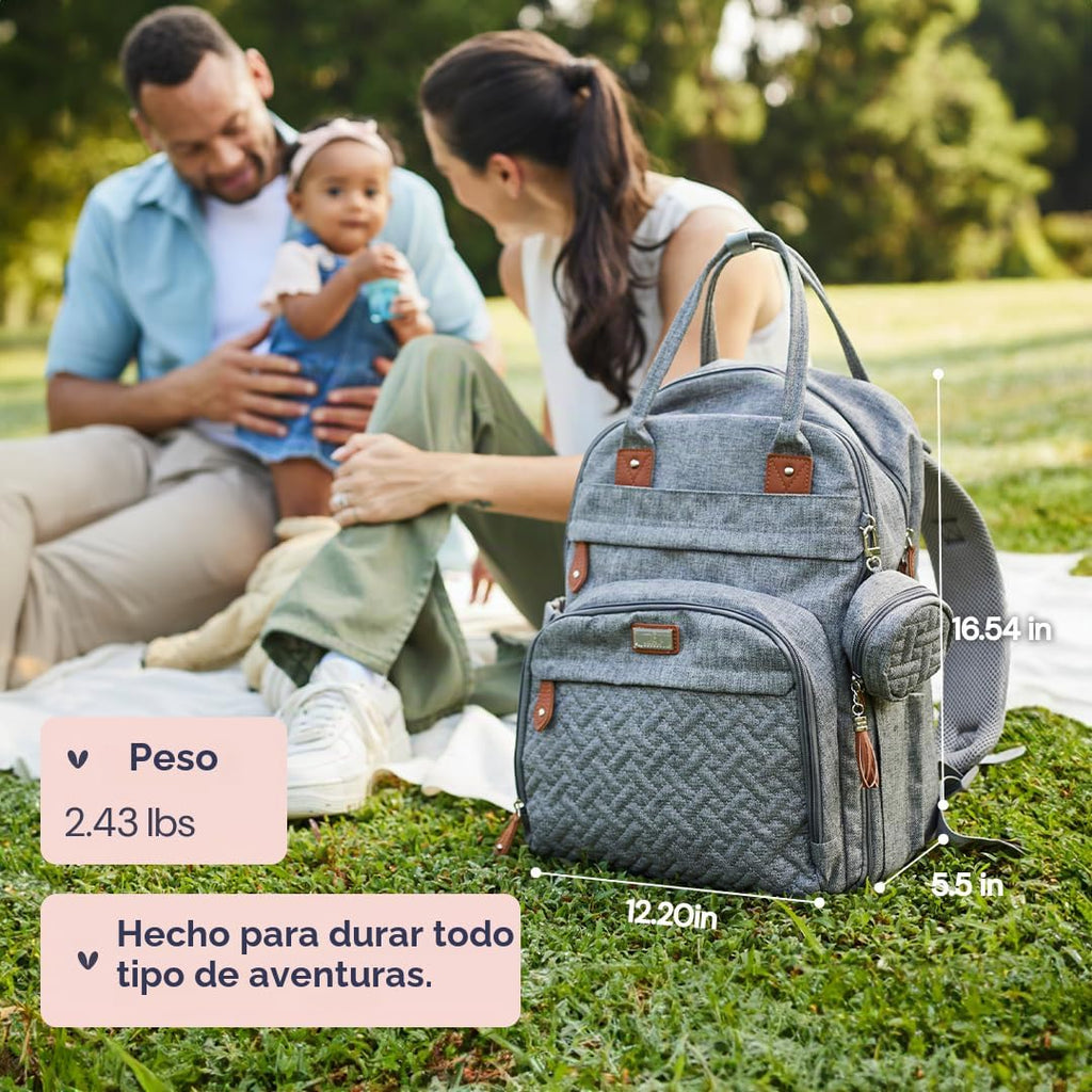 BabbleRoo - Mochila para pañales - Bolso de viaje con artículos ese...