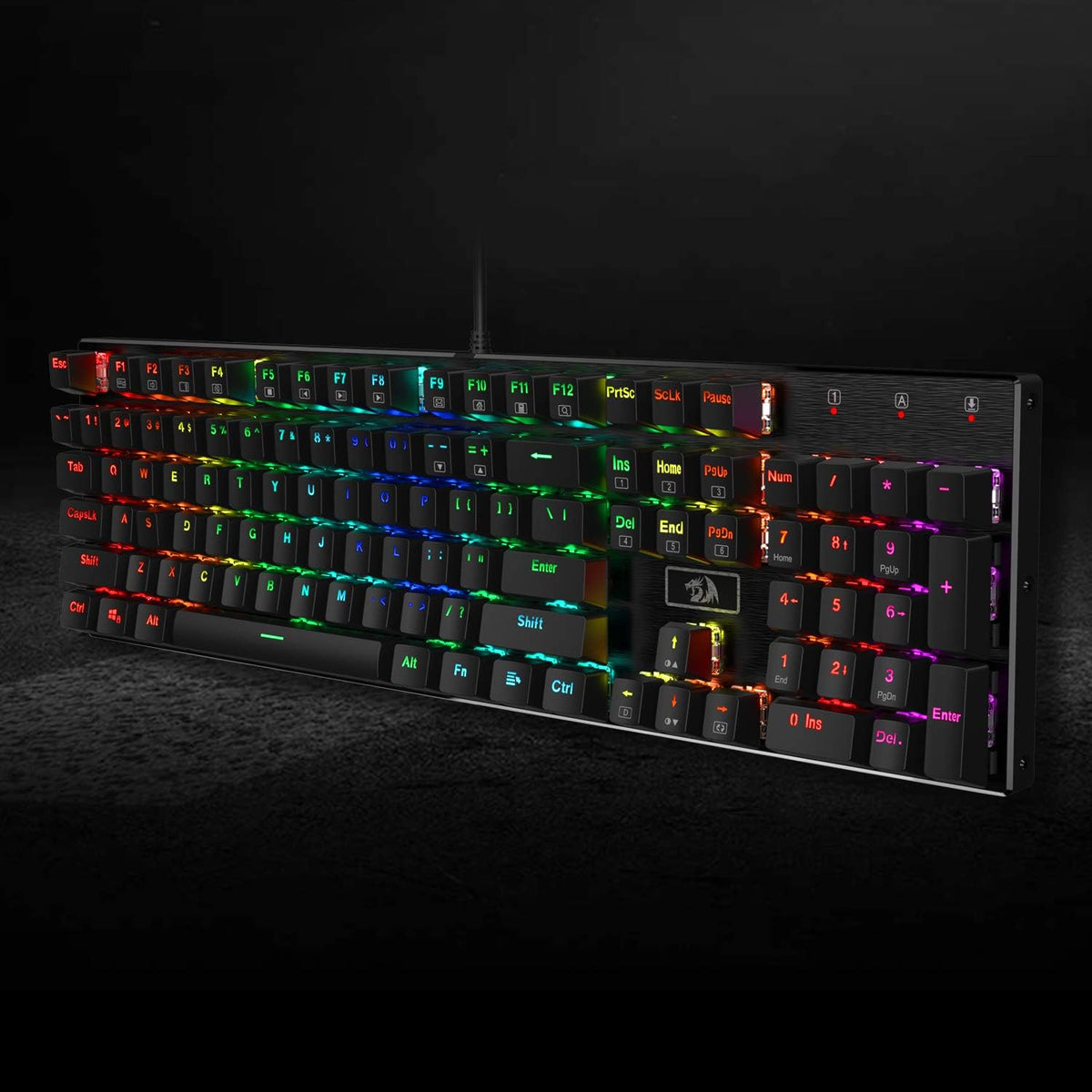 Redragon K556 teclado para juegos mecánicos con cable y luz posteri...