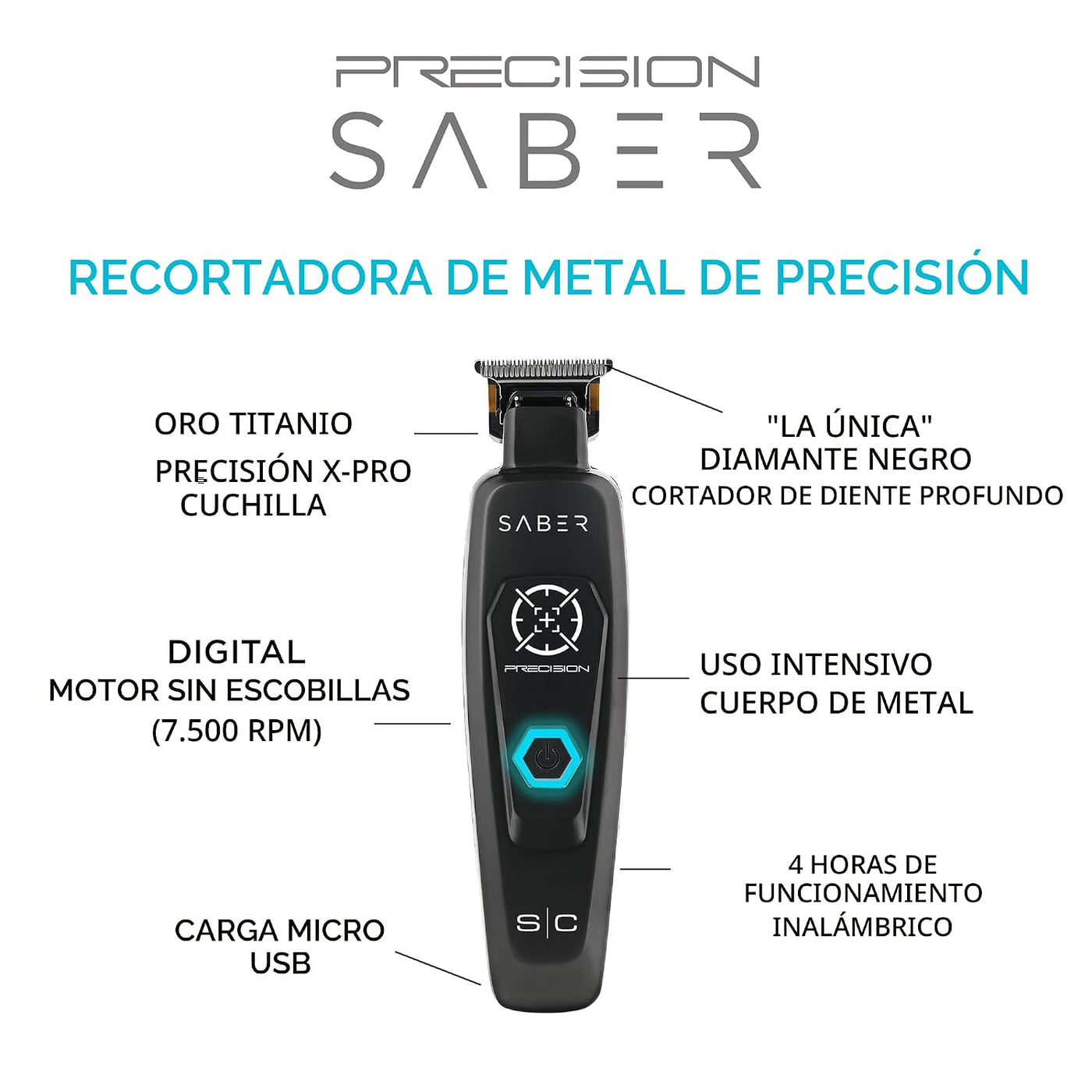 StyleCraft Sable y sable de precisión profesional cuerpo de metal d...