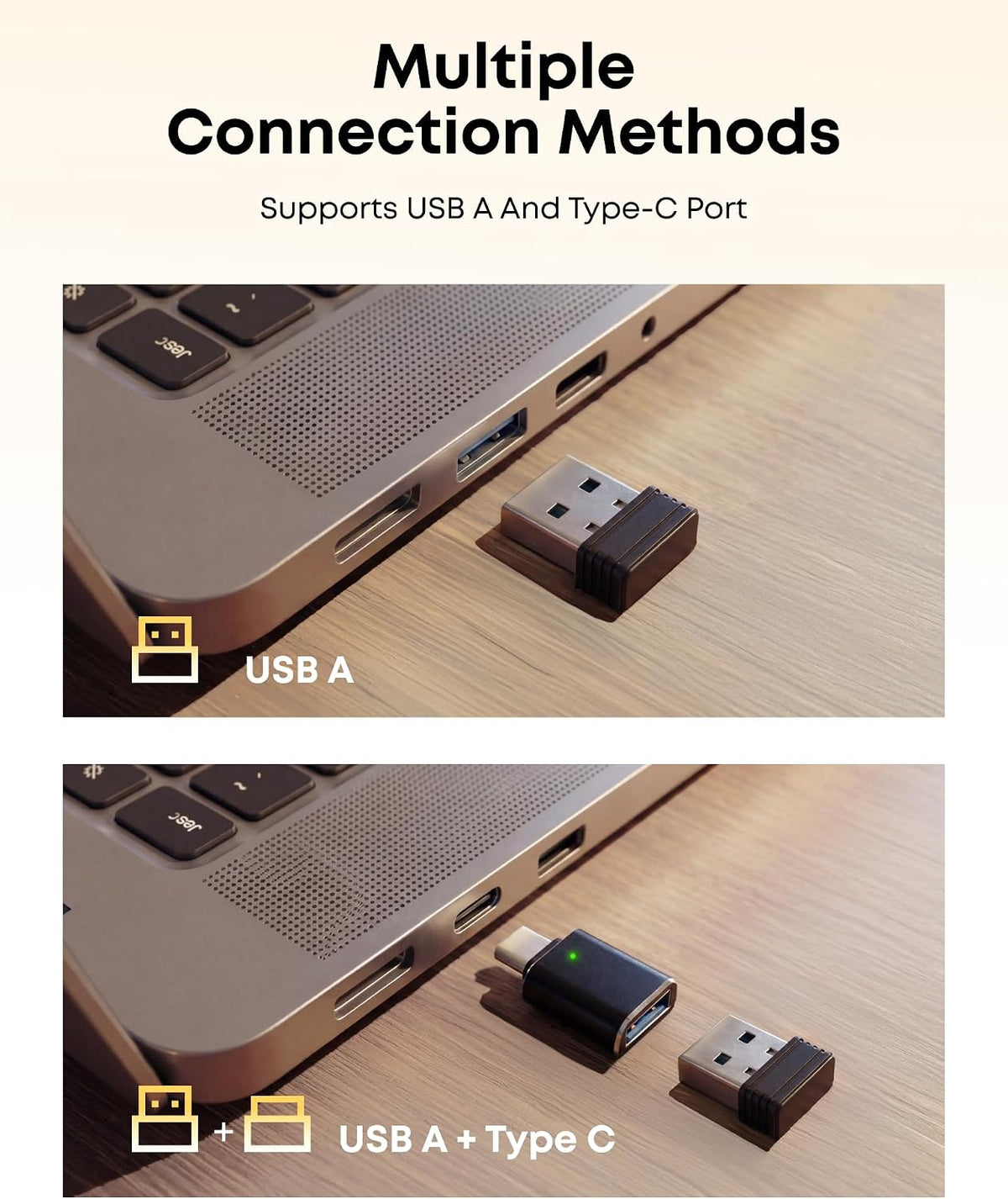 Ghajz Combo de teclado y mouse plegable portátil, Bluetooth ×2+USB...