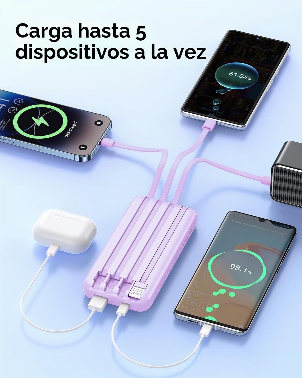 Banco portátil del poder del cargador con el cable incorporado 2000...