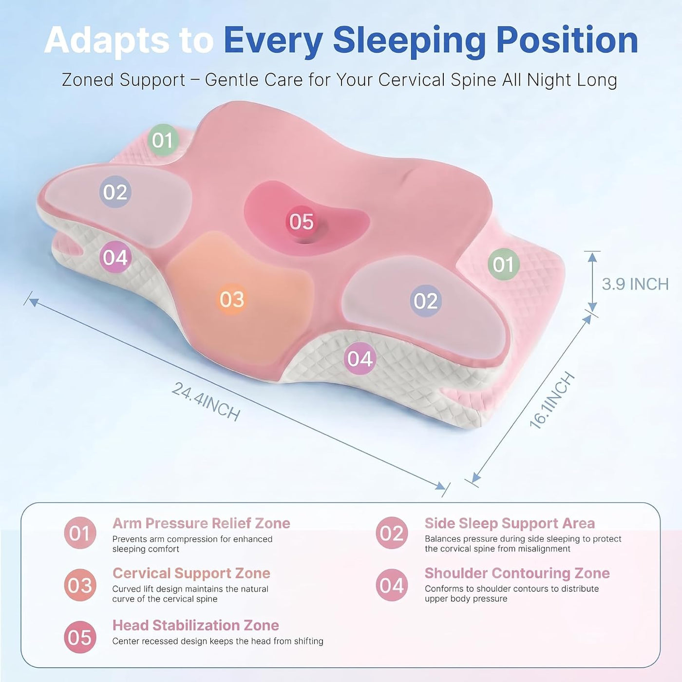 Almohada cervical para aliviar el dolor de cuello, almohada ortopéd...