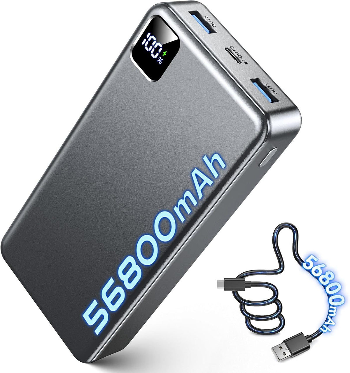 Cargador portátil 56800mAh, 22.5W Banco de carga rápida del poder c...