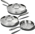Umite Chef - Juego de sartenes de acero inoxidable con tapa, juego...