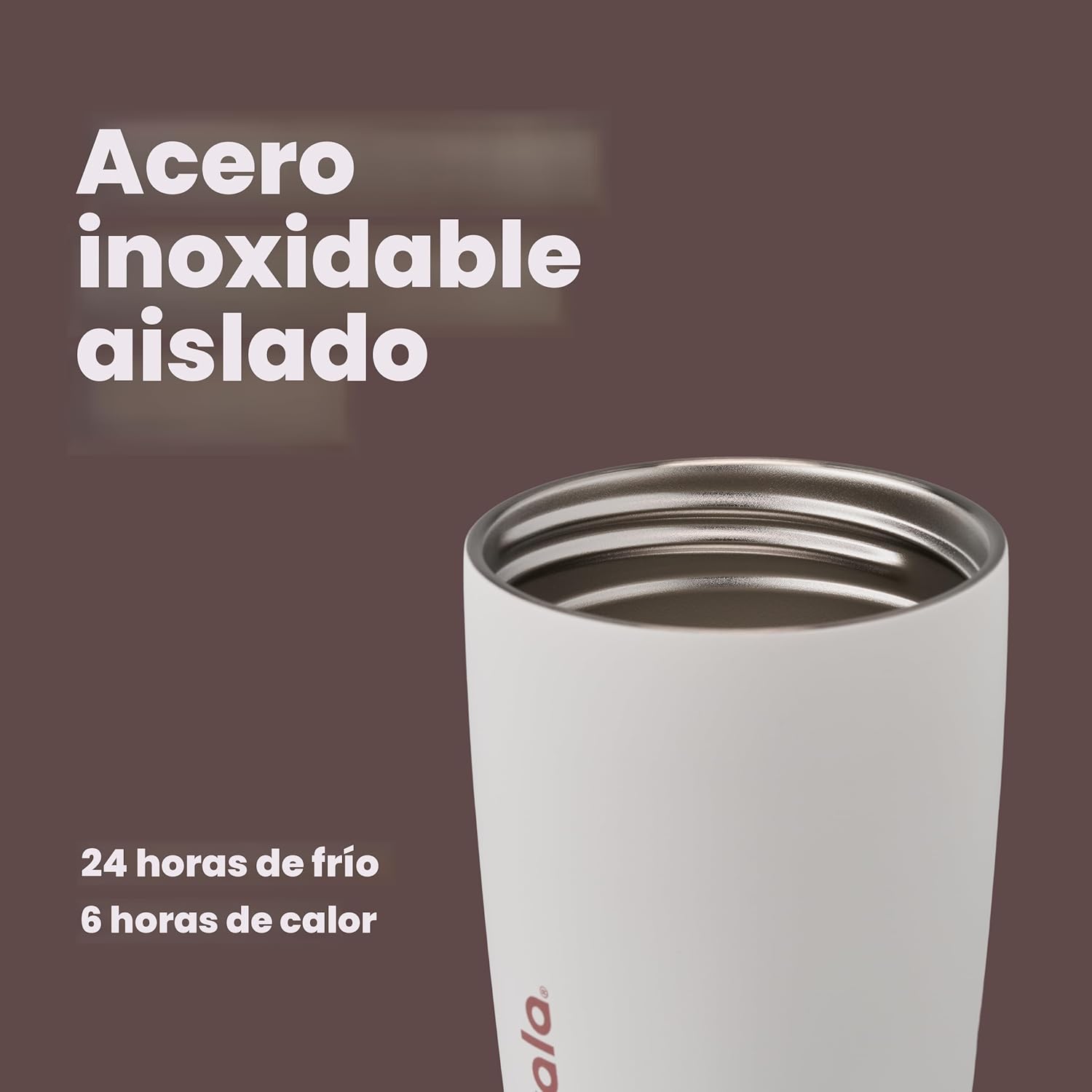 Owala SmoothSip Slider - Vaso de café aislado de acero inoxidable,...