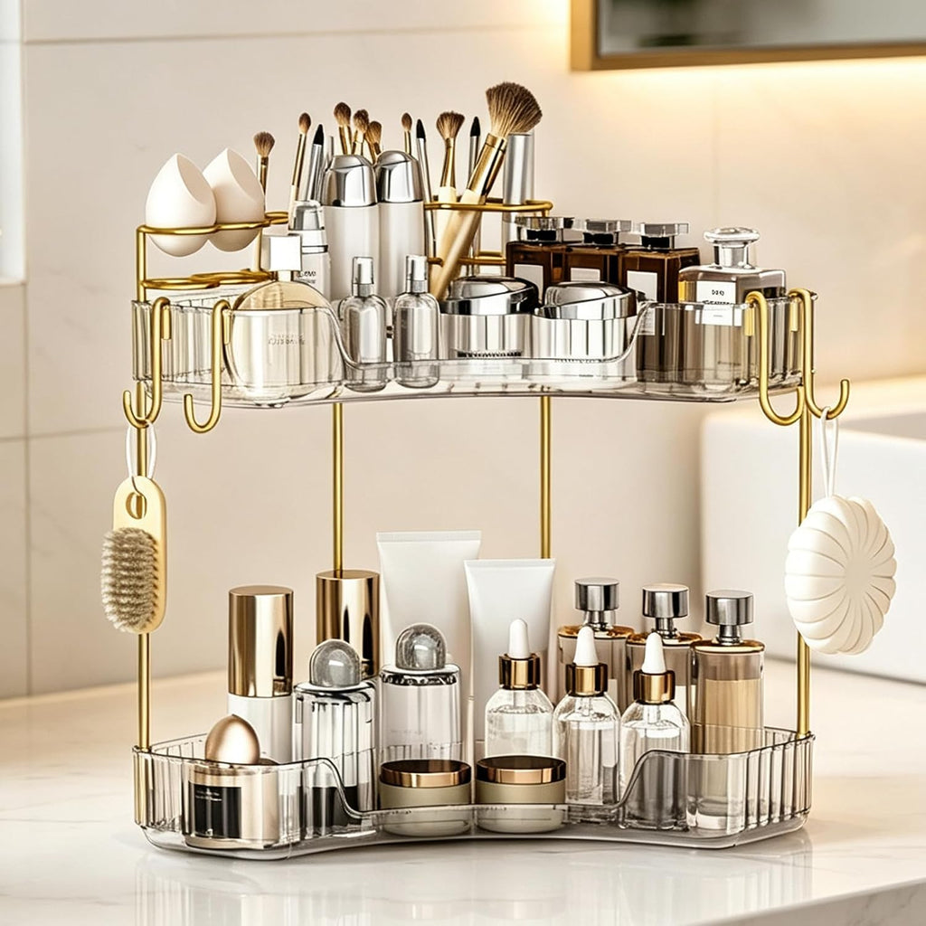 Greenby Organizador esquinero de 2 niveles para mostrador de baño,...