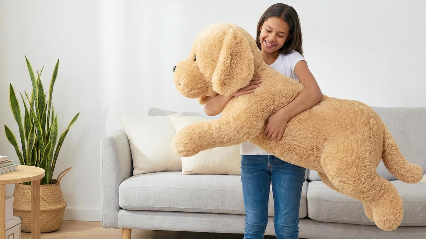 IKASA Juguete de peluche gigante de Labrador de 43 pulgadas, cachor...