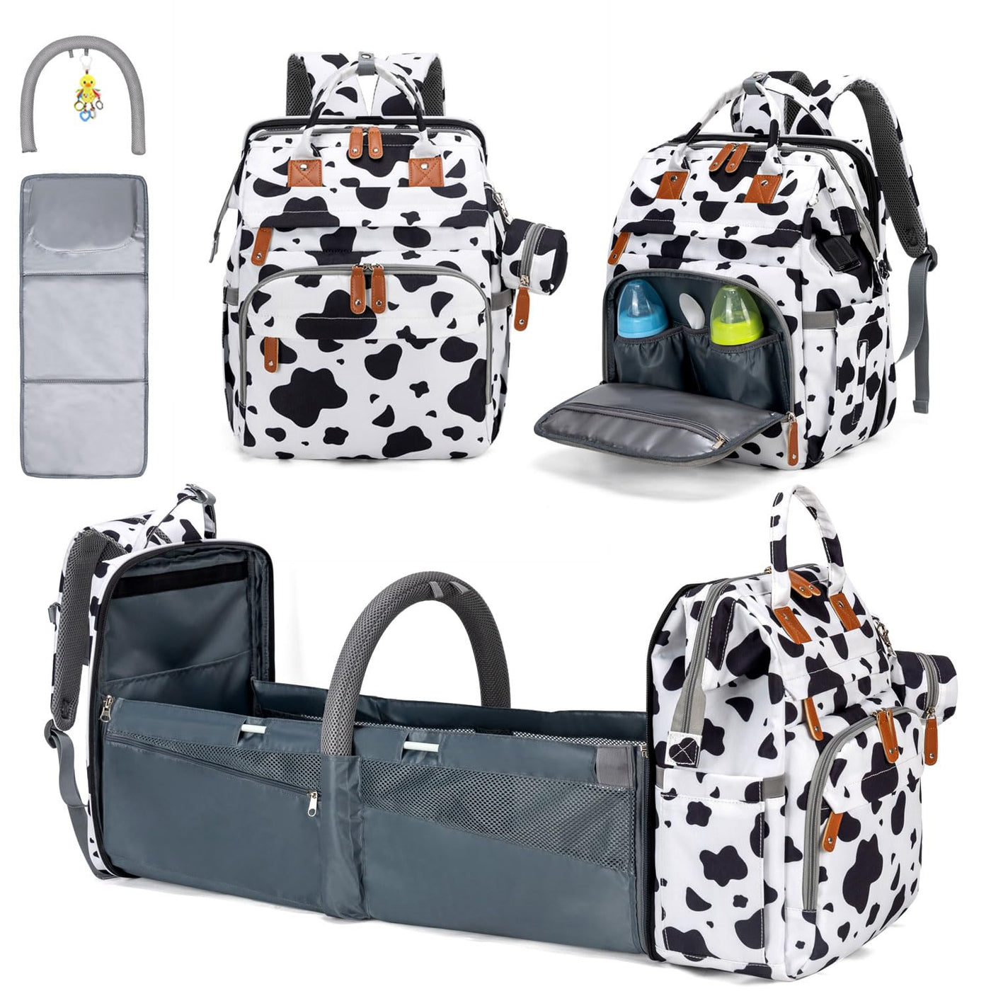 KABAQOO Mochila para pañales con estación de cambio desmontable, bo...