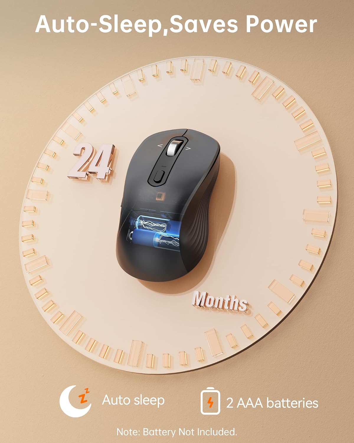 TECKNET Ratón Bluetooth inalámbrico de 3 dispositivos con rueda de...