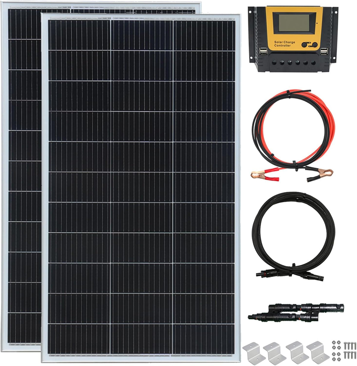 WUZECK Kit de panel solar de 300 W, 12 voltios\/24 voltios, módulo...