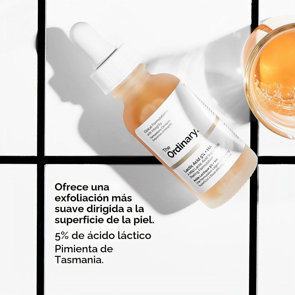 The Ordinary Ácido Láctico 5% + Ácido Hialurónico 2%, suero exfolia...
