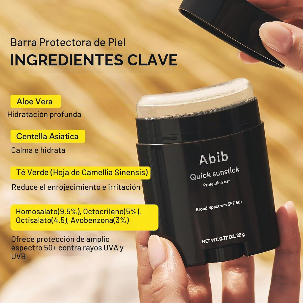 Abib Barra de protección rápida SPF50+ de amplio espectro, protecto...